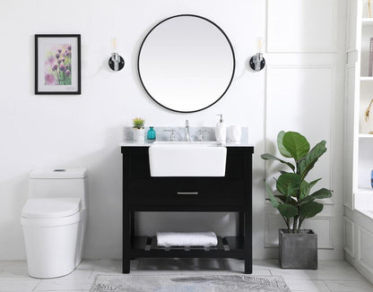 Elegant Furniture & Lighting - Clement 36 inch Single bathroom vanity in black with backsplash - VF60136BK-BS veiw 5