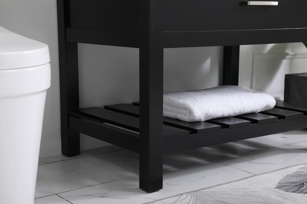 Elegant Furniture & Lighting - Clement 36 inch Single bathroom vanity in black with backsplash - VF60136BK-BS veiw 7
