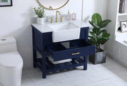 Elegant Furniture & Lighting - Clement 36 inch Single bathroom vanity in blue with backsplash - VF60136BL-BS veiw 4