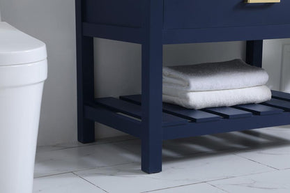 Elegant Furniture & Lighting - Clement 36 inch Single bathroom vanity in blue with backsplash - VF60136BL-BS veiw 7