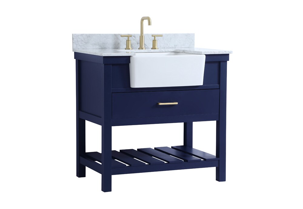 Elegant Furniture & Lighting - Clement 36 inch Single bathroom vanity in blue with backsplash - VF60136BL-BS veiw 8