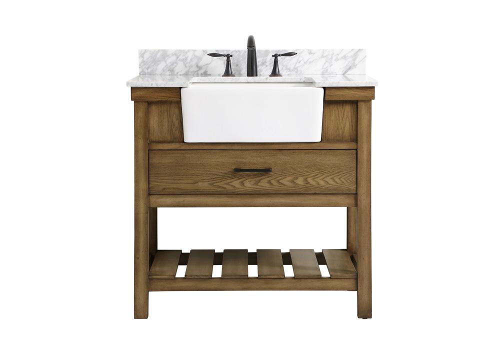 Elegant Furniture & Lighting - Clement 36 inch Single bathroom vanity in driftwood with backsplash - VF60136DW-BS veiw 1