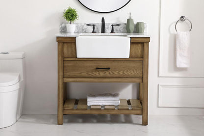 Elegant Furniture & Lighting - Clement 36 inch Single bathroom vanity in driftwood with backsplash - VF60136DW-BS veiw 2