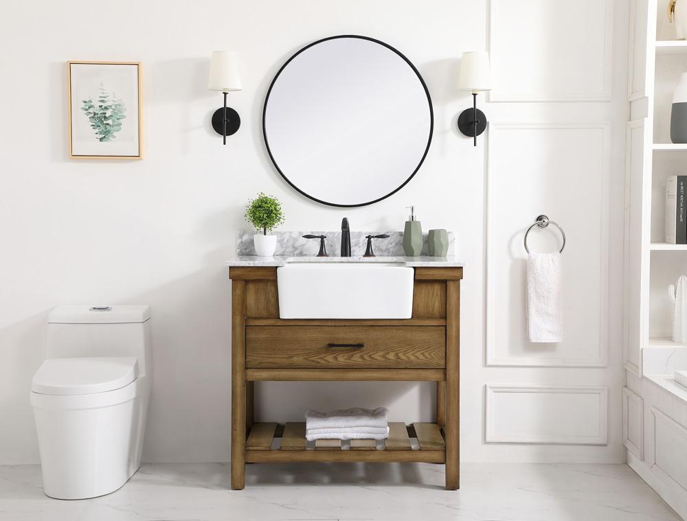 Elegant Furniture & Lighting - Clement 36 inch Single bathroom vanity in driftwood with backsplash - VF60136DW-BS veiw 5