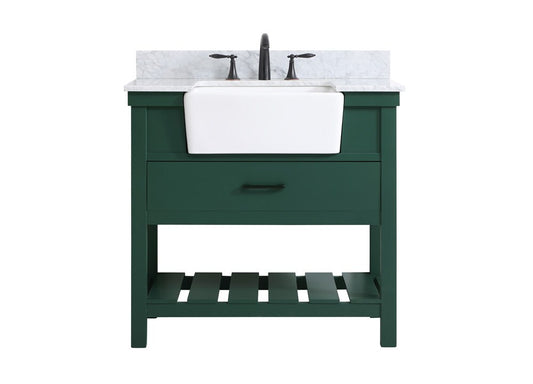 Elegant Furniture & Lighting - Clement 36 inch Single bathroom vanity in green with backsplash - VF60136GN-BS veiw 1