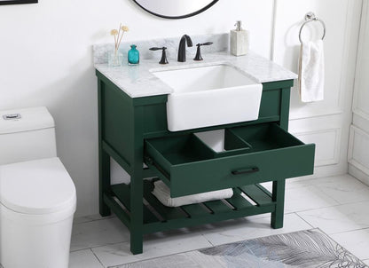 Elegant Furniture & Lighting - Clement 36 inch Single bathroom vanity in green with backsplash - VF60136GN-BS veiw 4