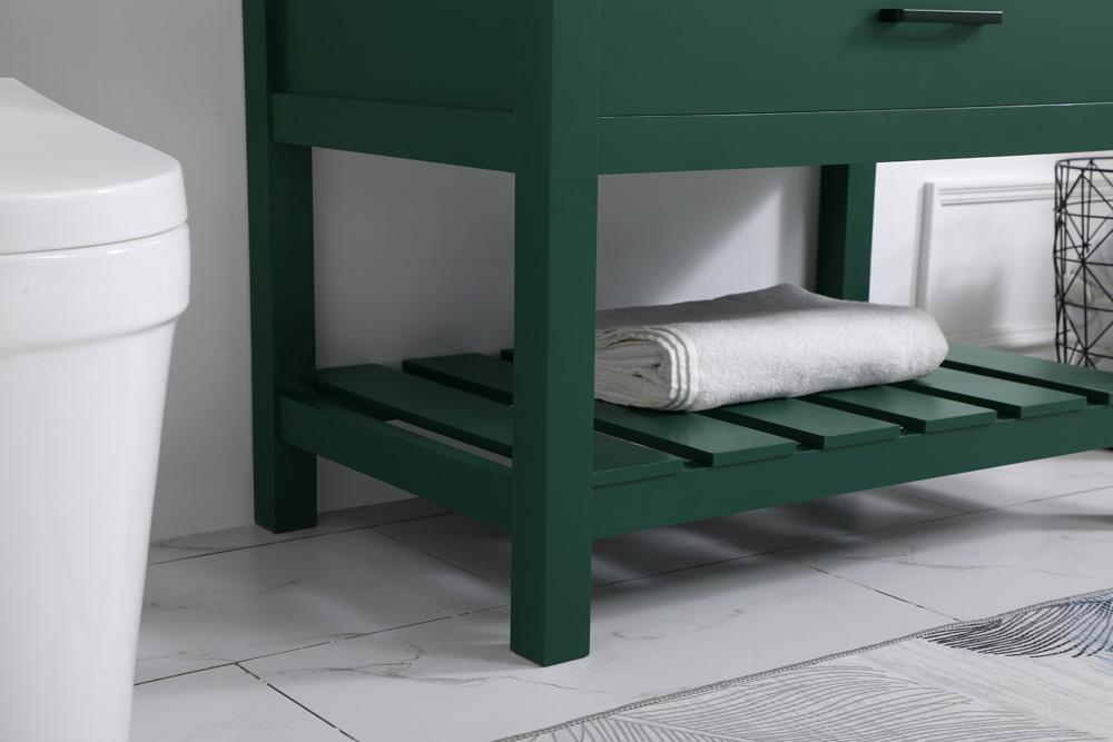 Elegant Furniture & Lighting - Clement 36 inch Single bathroom vanity in green with backsplash - VF60136GN-BS veiw 7