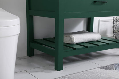 Elegant Furniture & Lighting - Clement 36 inch Single bathroom vanity in green with backsplash - VF60136GN-BS veiw 7
