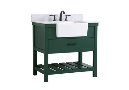 Elegant Furniture & Lighting - Clement 36 inch Single bathroom vanity in green with backsplash - VF60136GN-BS veiw 8