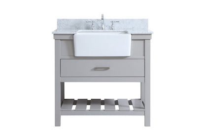 Elegant Furniture & Lighting - Clement 36 inch Single bathroom vanity in grey with backsplash - VF60136GR-BS veiw 1