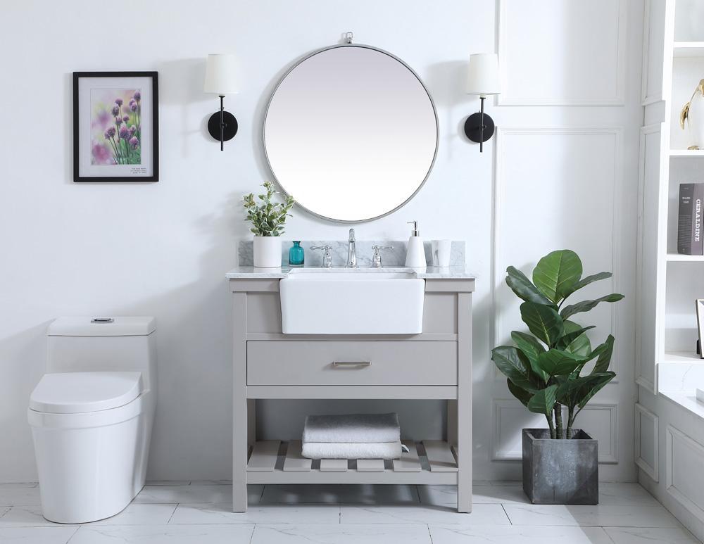 Elegant Furniture & Lighting - Clement 36 inch Single bathroom vanity in grey with backsplash - VF60136GR-BS veiw 5