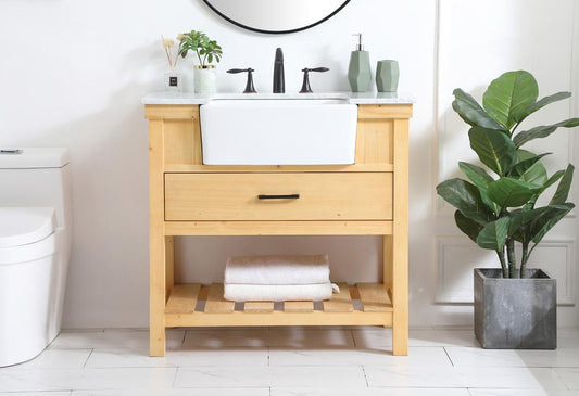 Elegant Furniture & Lighting - Clement 36 inch Single bathroom vanity in natural wood - VF60136NW veiw 2