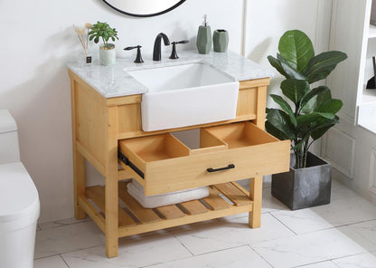 Elegant Furniture & Lighting - Clement 36 inch Single bathroom vanity in natural wood - VF60136NW veiw 4
