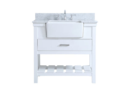 Elegant Furniture & Lighting - Clement 36 inch Single bathroom vanity in white with backsplash - VF60136WH-BS veiw 1