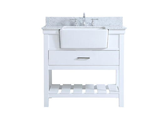 Elegant Furniture & Lighting - Clement 36 inch Single bathroom vanity in white with backsplash - VF60136WH-BS veiw 1