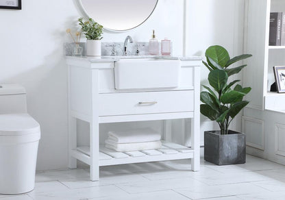 Elegant Furniture & Lighting - Clement 36 inch Single bathroom vanity in white with backsplash - VF60136WH-BS veiw 3