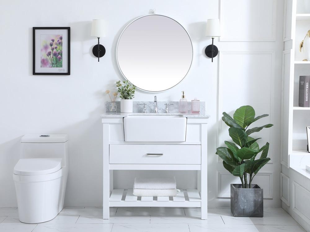 Elegant Furniture & Lighting - Clement 36 inch Single bathroom vanity in white with backsplash - VF60136WH-BS veiw 5
