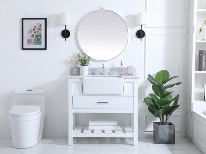 Elegant Furniture & Lighting - Clement 36 inch Single bathroom vanity in white with backsplash - VF60136WH-BS veiw 5