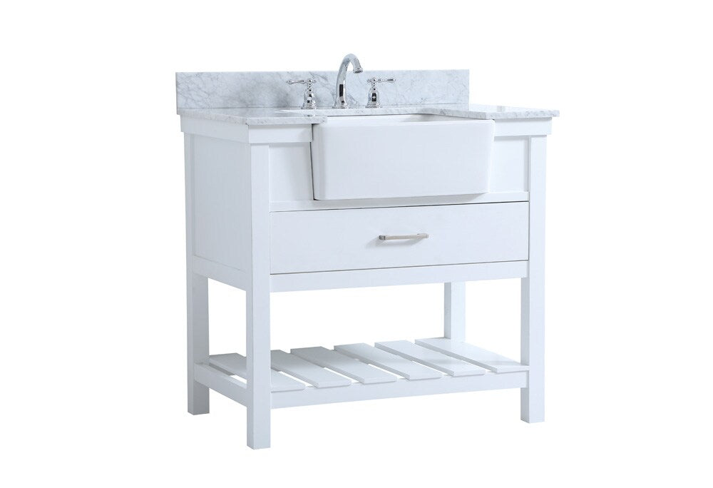 Elegant Furniture & Lighting - Clement 36 inch Single bathroom vanity in white with backsplash - VF60136WH-BS veiw 8