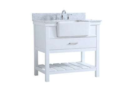 Elegant Furniture & Lighting - Clement 36 inch Single bathroom vanity in white with backsplash - VF60136WH-BS veiw 8