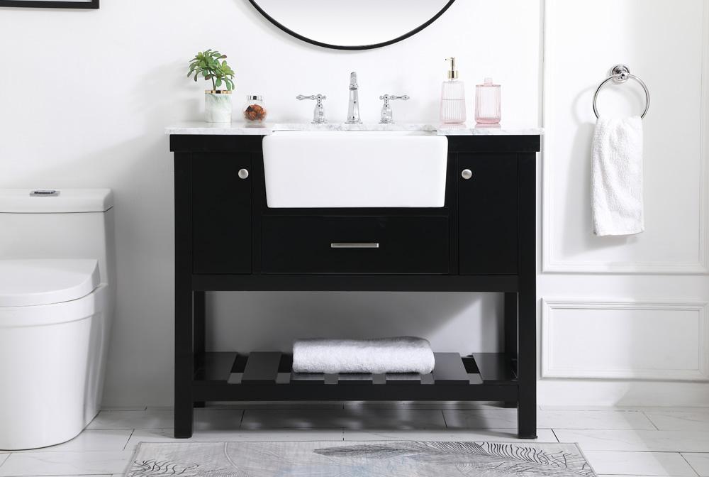 Elegant Furniture & Lighting - Clement 42 inch Single bathroom vanity in black - VF60142BK veiw 2
