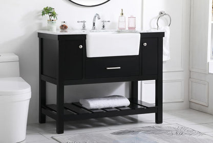 Elegant Furniture & Lighting - Clement 42 inch Single bathroom vanity in black - VF60142BK veiw 3