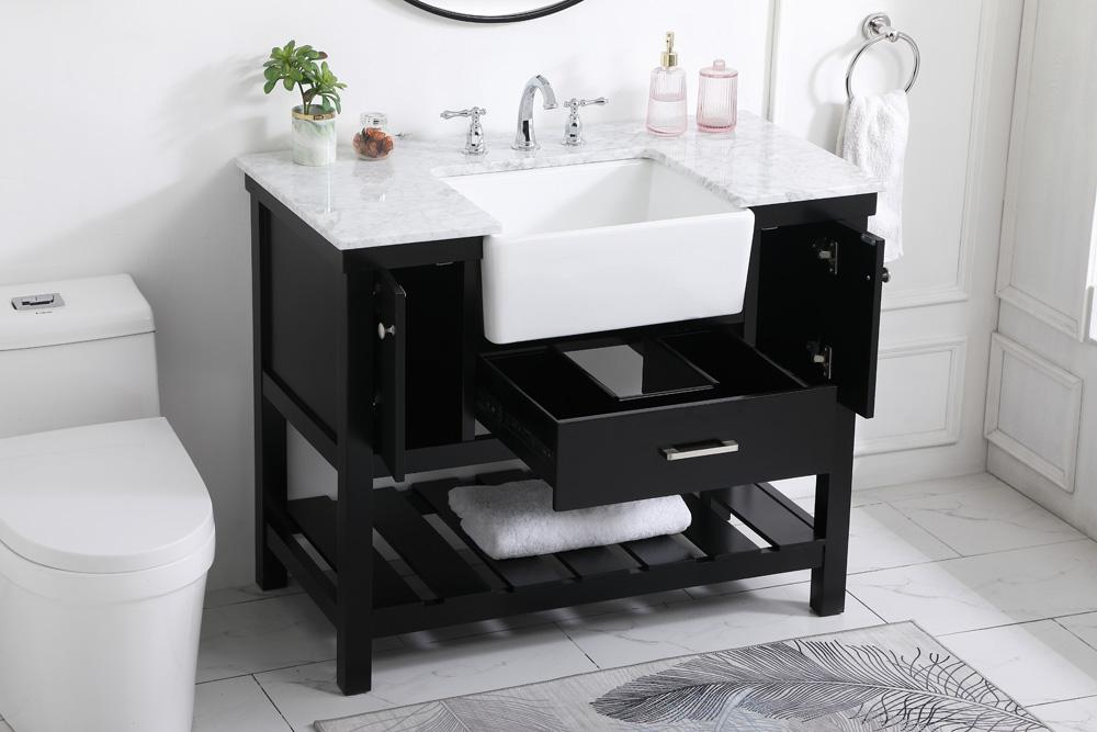 Elegant Furniture & Lighting - Clement 42 inch Single bathroom vanity in black - VF60142BK veiw 4