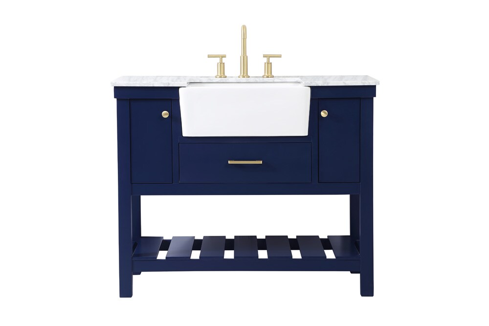 Elegant Furniture & Lighting - Clement 42 inch Single bathroom vanity in blue - VF60142BL veiw 1