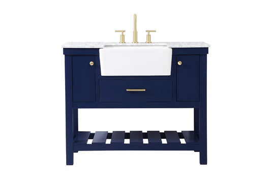 Elegant Furniture & Lighting - Clement 42 inch Single bathroom vanity in blue - VF60142BL veiw 1