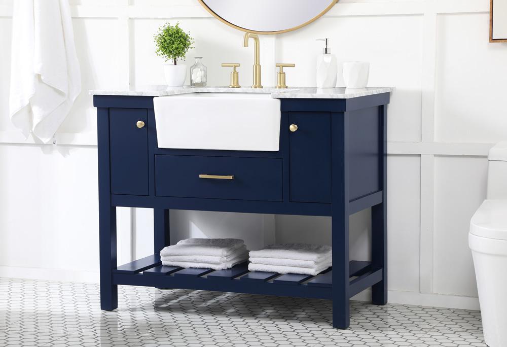 Elegant Furniture & Lighting - Clement 42 inch Single bathroom vanity in blue - VF60142BL veiw 3