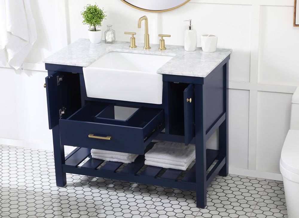 Elegant Furniture & Lighting - Clement 42 inch Single bathroom vanity in blue - VF60142BL veiw 4