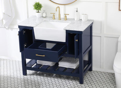 Elegant Furniture & Lighting - Clement 42 inch Single bathroom vanity in blue - VF60142BL veiw 4