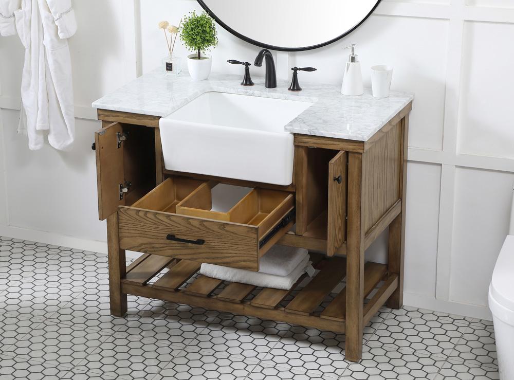 Elegant Furniture & Lighting - Clement 42 inch Single bathroom vanity in driftwood - VF60142DW veiw 4
