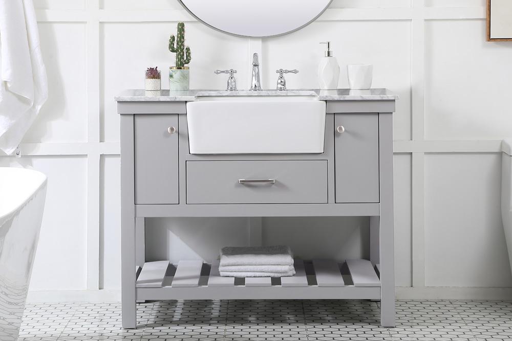 Elegant Furniture & Lighting - Clement 42 inch Single bathroom vanity in grey - VF60142GR veiw 2