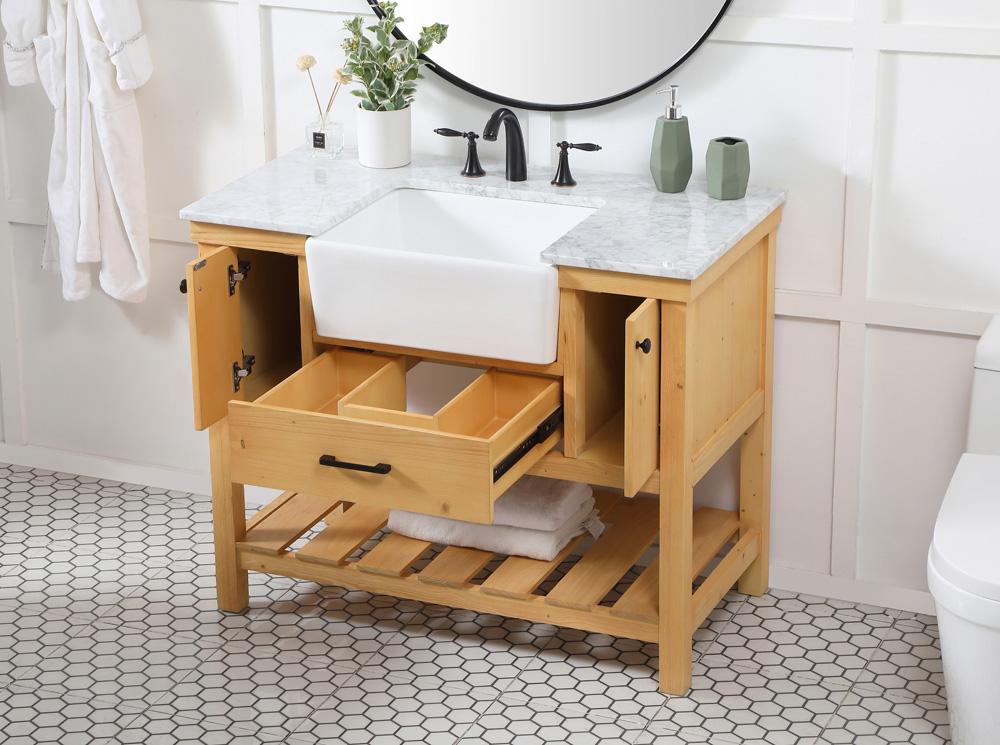 Elegant Furniture & Lighting - Clement 42 inch Single bathroom vanity in natural wood - VF60142NW veiw 4
