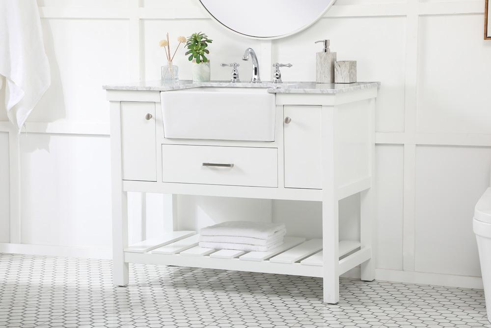Elegant Furniture & Lighting - Clement 42 inch Single bathroom vanity in white - VF60142WH veiw 3
