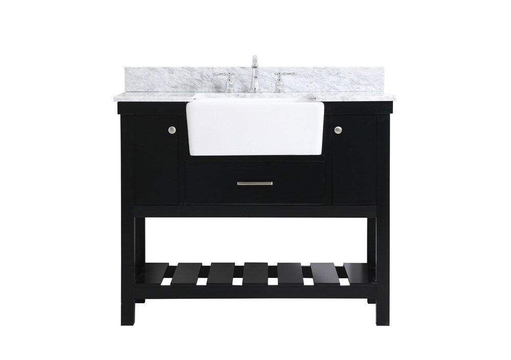 Elegant Furniture & Lighting - Clement 42 inch Single bathroom vanity in black with backsplash - VF60142BK-BS veiw 1