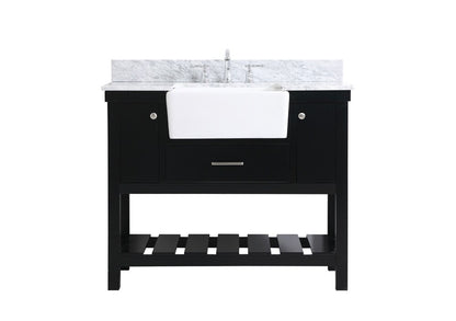 Elegant Furniture & Lighting - Clement 42 inch Single bathroom vanity in black with backsplash - VF60142BK-BS veiw 1
