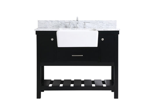Elegant Furniture & Lighting - Clement 42 inch Single bathroom vanity in black with backsplash - VF60142BK-BS veiw 1
