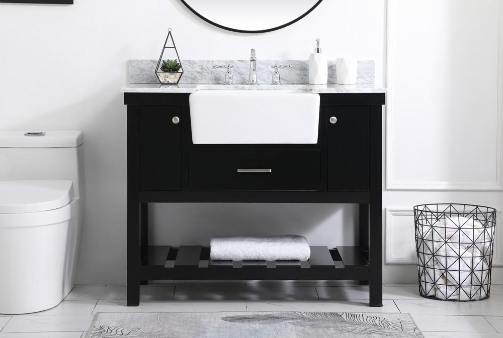 Elegant Furniture & Lighting - Clement 42 inch Single bathroom vanity in black with backsplash - VF60142BK-BS veiw 2