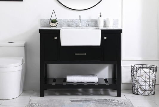 Elegant Furniture & Lighting - Clement 42 inch Single bathroom vanity in black with backsplash - VF60142BK-BS veiw 2