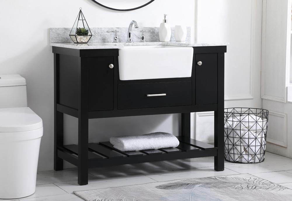Elegant Furniture & Lighting - Clement 42 inch Single bathroom vanity in black with backsplash - VF60142BK-BS veiw 3