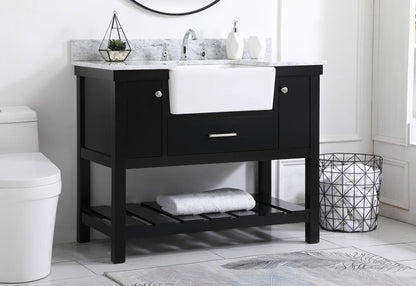 Elegant Furniture & Lighting - Clement 42 inch Single bathroom vanity in black with backsplash - VF60142BK-BS veiw 3