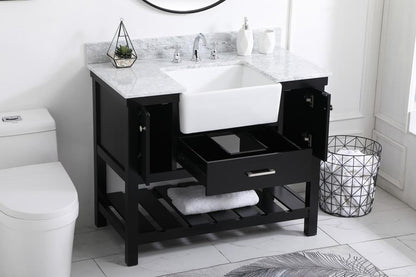 Elegant Furniture & Lighting - Clement 42 inch Single bathroom vanity in black with backsplash - VF60142BK-BS veiw 4