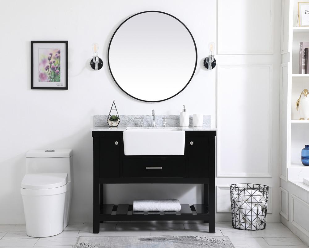 Elegant Furniture & Lighting - Clement 42 inch Single bathroom vanity in black with backsplash - VF60142BK-BS veiw 5