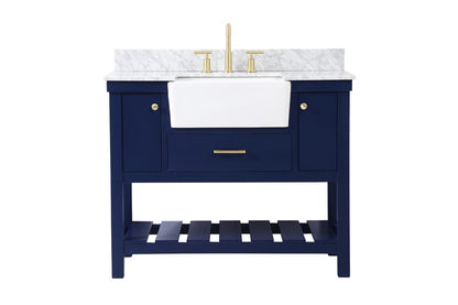 Elegant Furniture & Lighting - Clement 42 inch Single bathroom vanity in blue with backsplash - VF60142BL-BS veiw 1