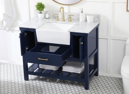 Elegant Furniture & Lighting - Clement 42 inch Single bathroom vanity in blue with backsplash - VF60142BL-BS veiw 4