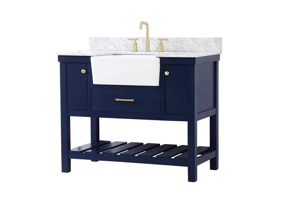 Elegant Furniture & Lighting - Clement 42 inch Single bathroom vanity in blue with backsplash - VF60142BL-BS veiw 8