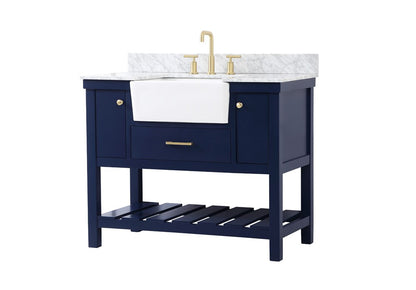 Elegant Furniture & Lighting - Clement 42 inch Single bathroom vanity in blue with backsplash - VF60142BL-BS veiw 8