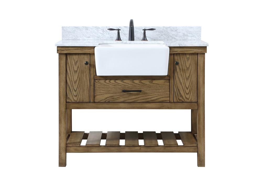 Elegant Furniture & Lighting - Clement 42 inch Single bathroom vanity in driftwood with backsplash - VF60142DW-BS veiw 1